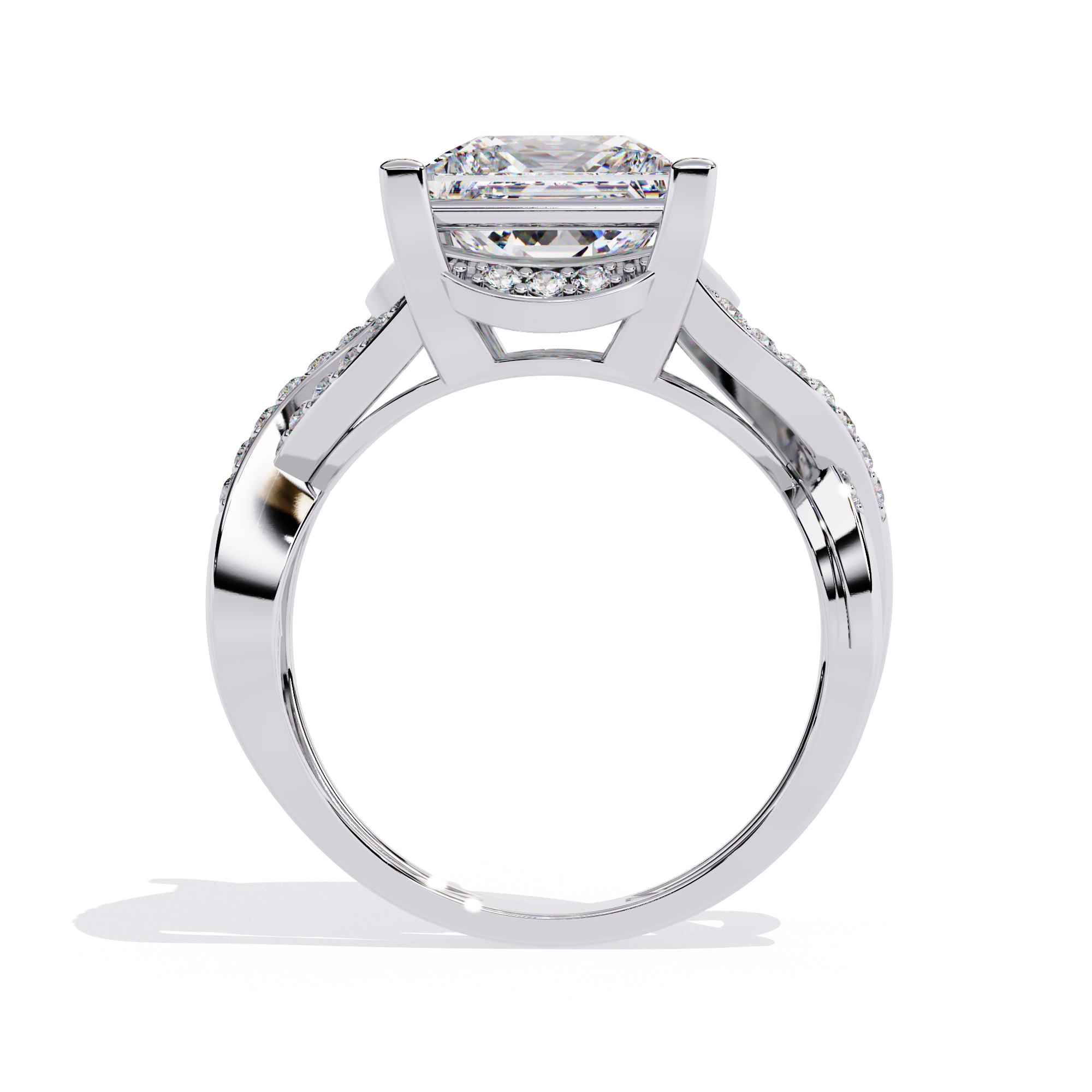 3.47 CT Halo Lab Grown Diamond Ring – 14K Yellow Gold